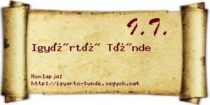 Igyártó Tünde névjegykártya