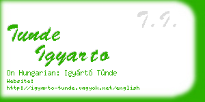 tunde igyarto business card