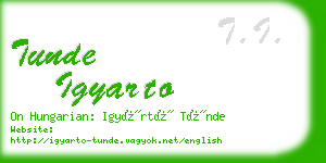 tunde igyarto business card